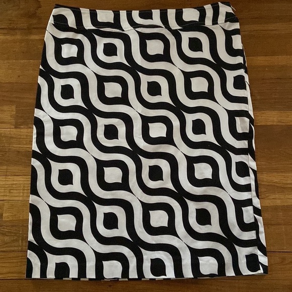 𝅺sunny Leigh black/White Geometric Pattern Pencil Skirt Sz 14 - Picture 1 of 4